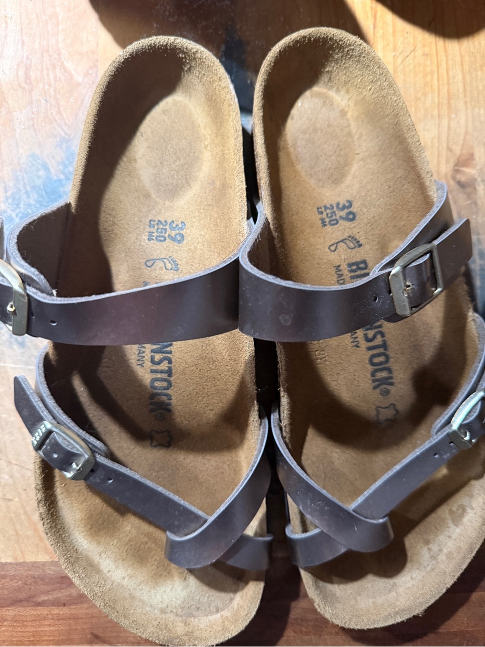 Birkenstock Kids Brown Double-Strap Sandals with Buckles